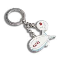 Promotional enamel plane style custom metal keychain for  souvenir