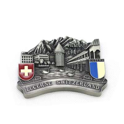 custom swiss tourist souvenir metal fridge magnet 3d sticker